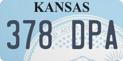 KS license plate 378DPA