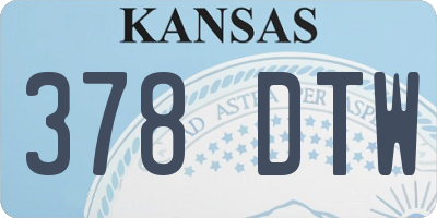 KS license plate 378DTW