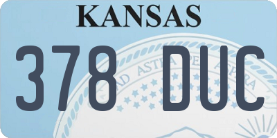KS license plate 378DUC