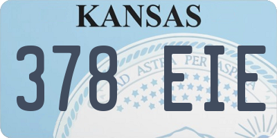 KS license plate 378EIE