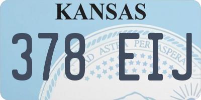 KS license plate 378EIJ