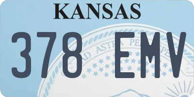 KS license plate 378EMV