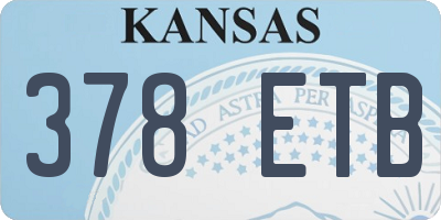 KS license plate 378ETB
