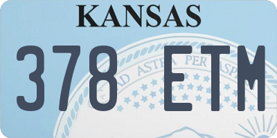 KS license plate 378ETM