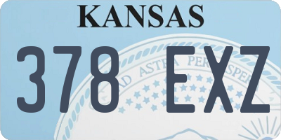 KS license plate 378EXZ