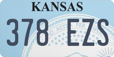 KS license plate 378EZS