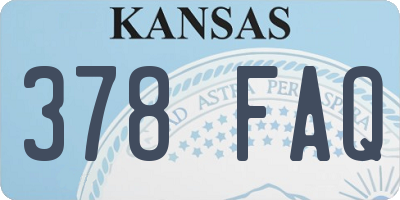 KS license plate 378FAQ