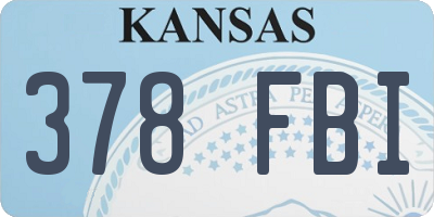 KS license plate 378FBI
