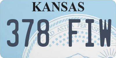KS license plate 378FIW