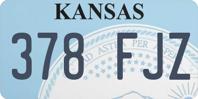 KS license plate 378FJZ