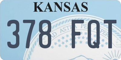 KS license plate 378FQT