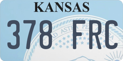 KS license plate 378FRC
