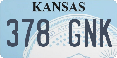 KS license plate 378GNK