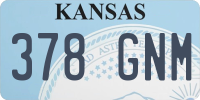 KS license plate 378GNM