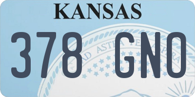 KS license plate 378GNO