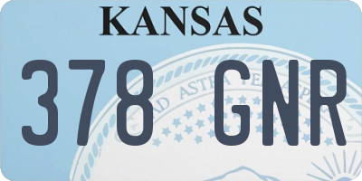 KS license plate 378GNR