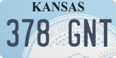 KS license plate 378GNT