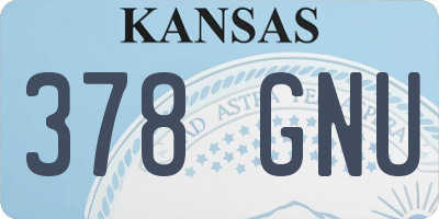 KS license plate 378GNU