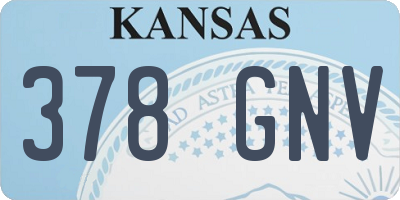 KS license plate 378GNV