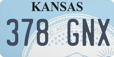 KS license plate 378GNX
