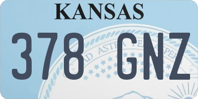 KS license plate 378GNZ