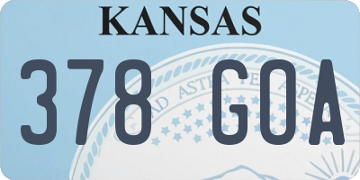 KS license plate 378GOA