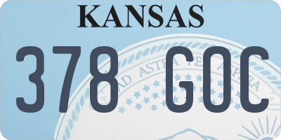 KS license plate 378GOC