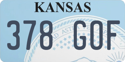 KS license plate 378GOF