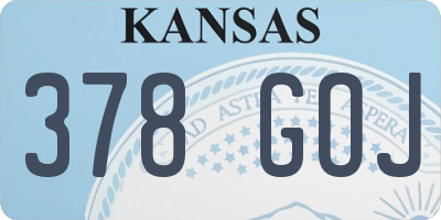 KS license plate 378GOJ