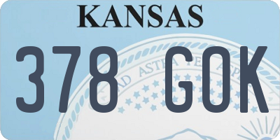 KS license plate 378GOK
