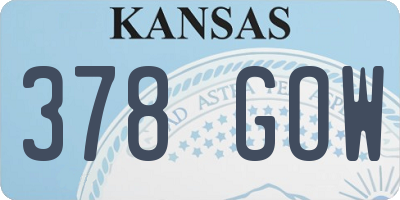 KS license plate 378GOW