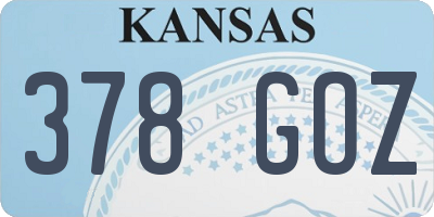 KS license plate 378GOZ