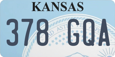 KS license plate 378GQA