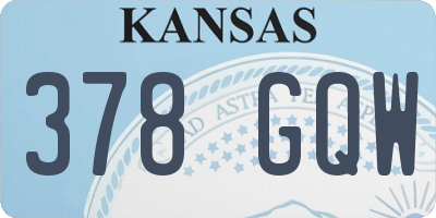 KS license plate 378GQW