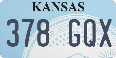 KS license plate 378GQX