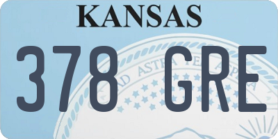 KS license plate 378GRE