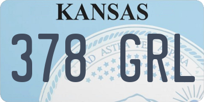 KS license plate 378GRL