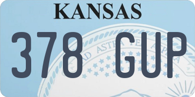 KS license plate 378GUP