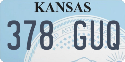 KS license plate 378GUQ