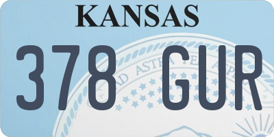 KS license plate 378GUR