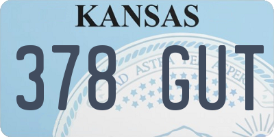 KS license plate 378GUT