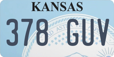 KS license plate 378GUV