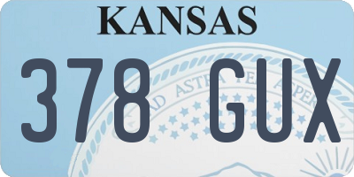 KS license plate 378GUX