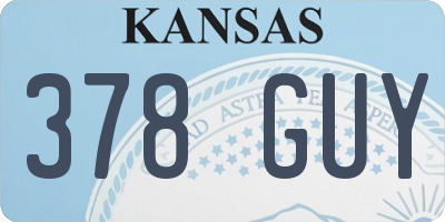 KS license plate 378GUY