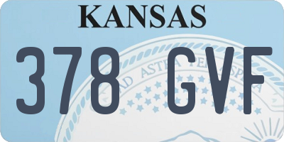 KS license plate 378GVF