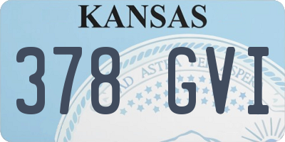 KS license plate 378GVI