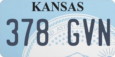 KS license plate 378GVN