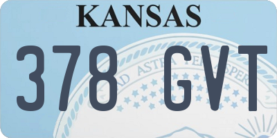 KS license plate 378GVT