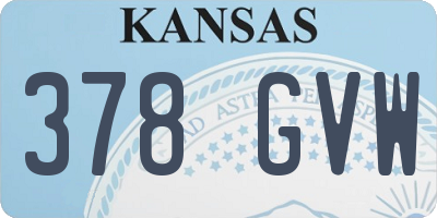KS license plate 378GVW