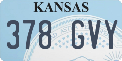KS license plate 378GVY